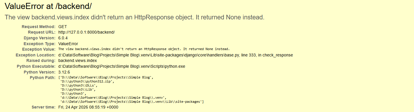 Error page for unauthenticated users